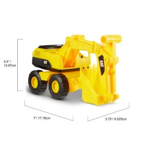 CAT Construction Toys, Construction Fleet 10" Excavator Toy – Ages 2+ Real Working Parts, Indoor/Outdoor Play, Sturdy Plastic Construction, Ideal Sand/Beach Toy