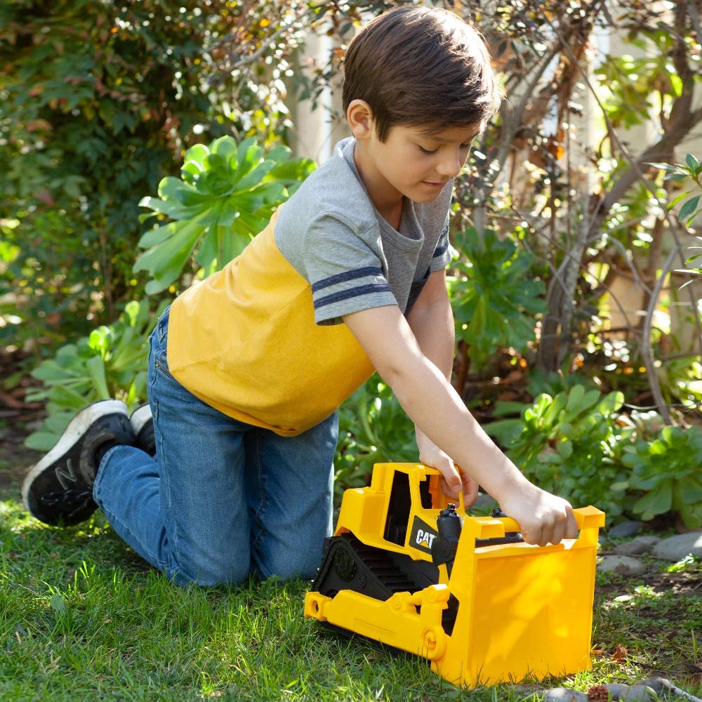 CAT Construction Toys 15" Bulldozer Construction Toy | Ages 3+ | Sturdy Plastic | No Batteries Required | Cat Construction Tough Rigs Series