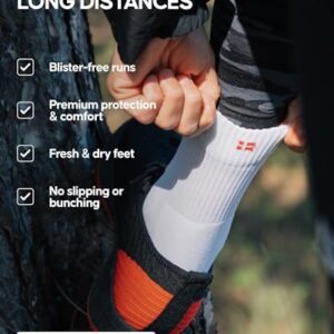 DANISH ENDURANCE Long Distance Running Socks, Quarter, Cushioned & Moisture Wicking, 3 Pair Pack for Men & Women