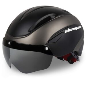 shinmax bike helmet for men women, bicycle helmet with detachable magnetic goggles for adult road biking mountain cycling helmet (bc-001)