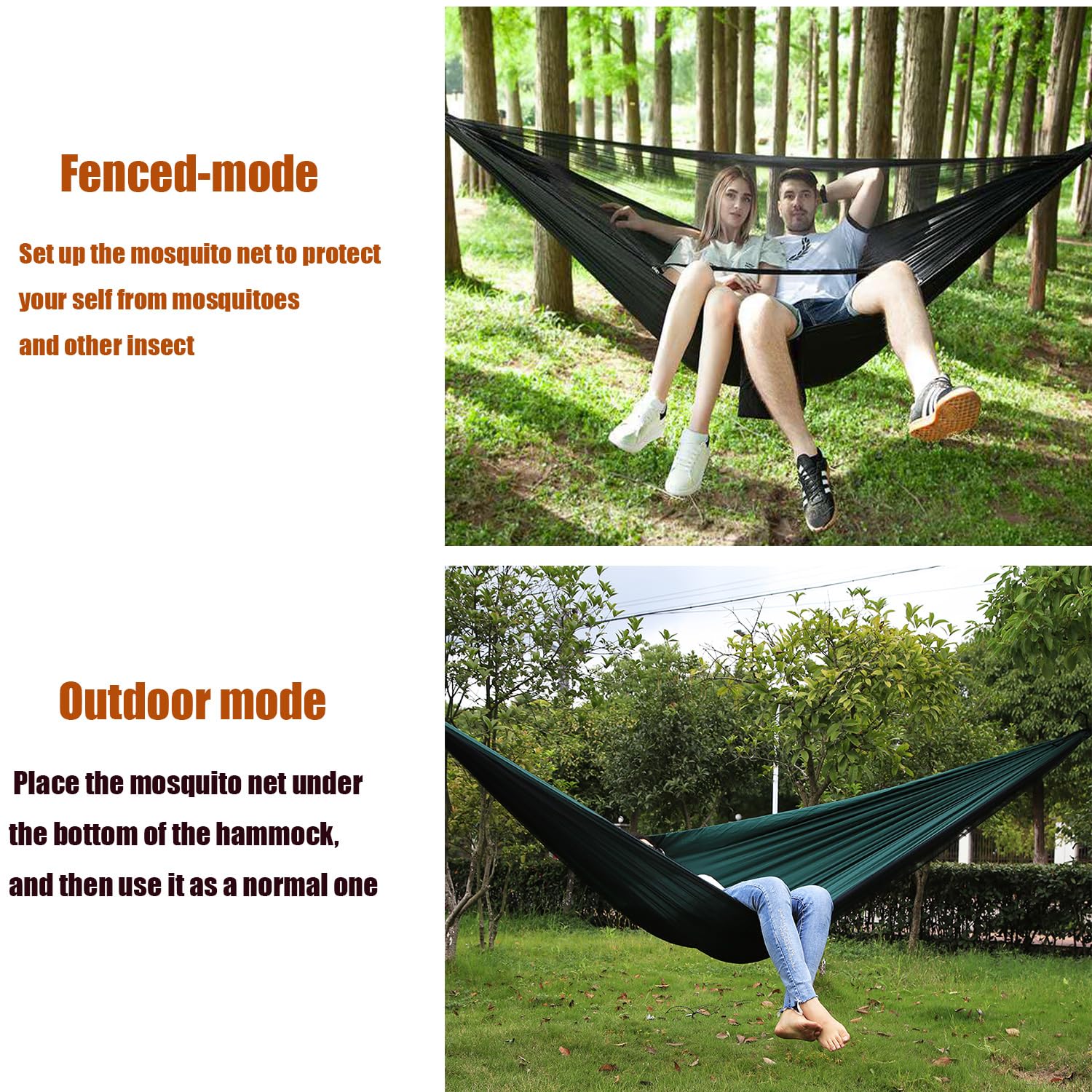 Camping Hammock with Mosquito Net and Rain Fly - Travel Hammock Bug Net - Hammock Tent for Outdoor Hiking Backpacking Travel Camping Accessories and Camping Gear…