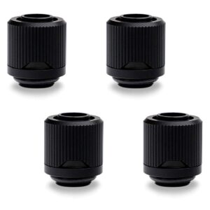 ekwb ek-quantum torque stc-10/13 compression fitting for soft tubing, 10/13mm (3/8" id, 1/2" od), black, 4-pack