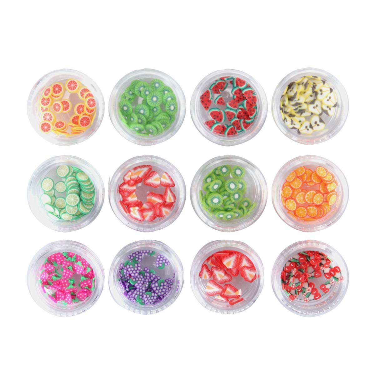 BinaryABC 3D Fruit Slices Nail Art Decorations Supplies Slime Slices(Fruit Style Random)