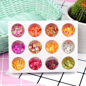 BinaryABC 3D Fruit Slices Nail Art Decorations Supplies Slime Slices(Fruit Style Random)