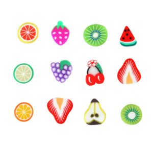 BinaryABC 3D Fruit Slices Nail Art Decorations Supplies Slime Slices(Fruit Style Random)