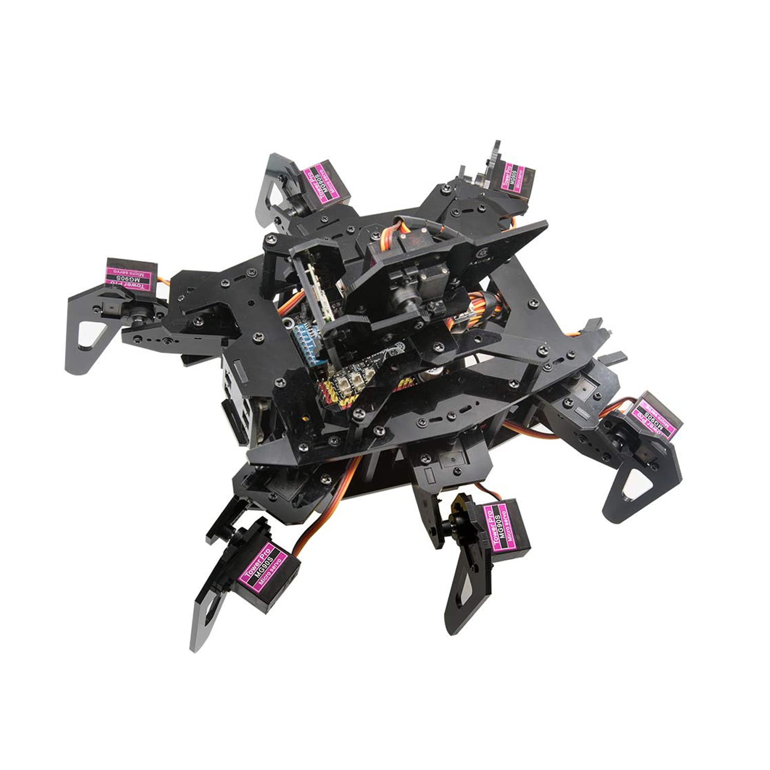 Adeept RaspClaws Hexapod Spider Robot Kit for Raspberry Pi 4 3 Model B+ B, STEAM Crawling Robot, OpenCV Target Tracking, Video Transmission, Raspberry Pi Robot with PDF Manual