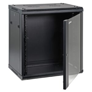 aeons 12u professional wall mount network server cabinet enclosure 19-inch server network rack 16-inches deep black