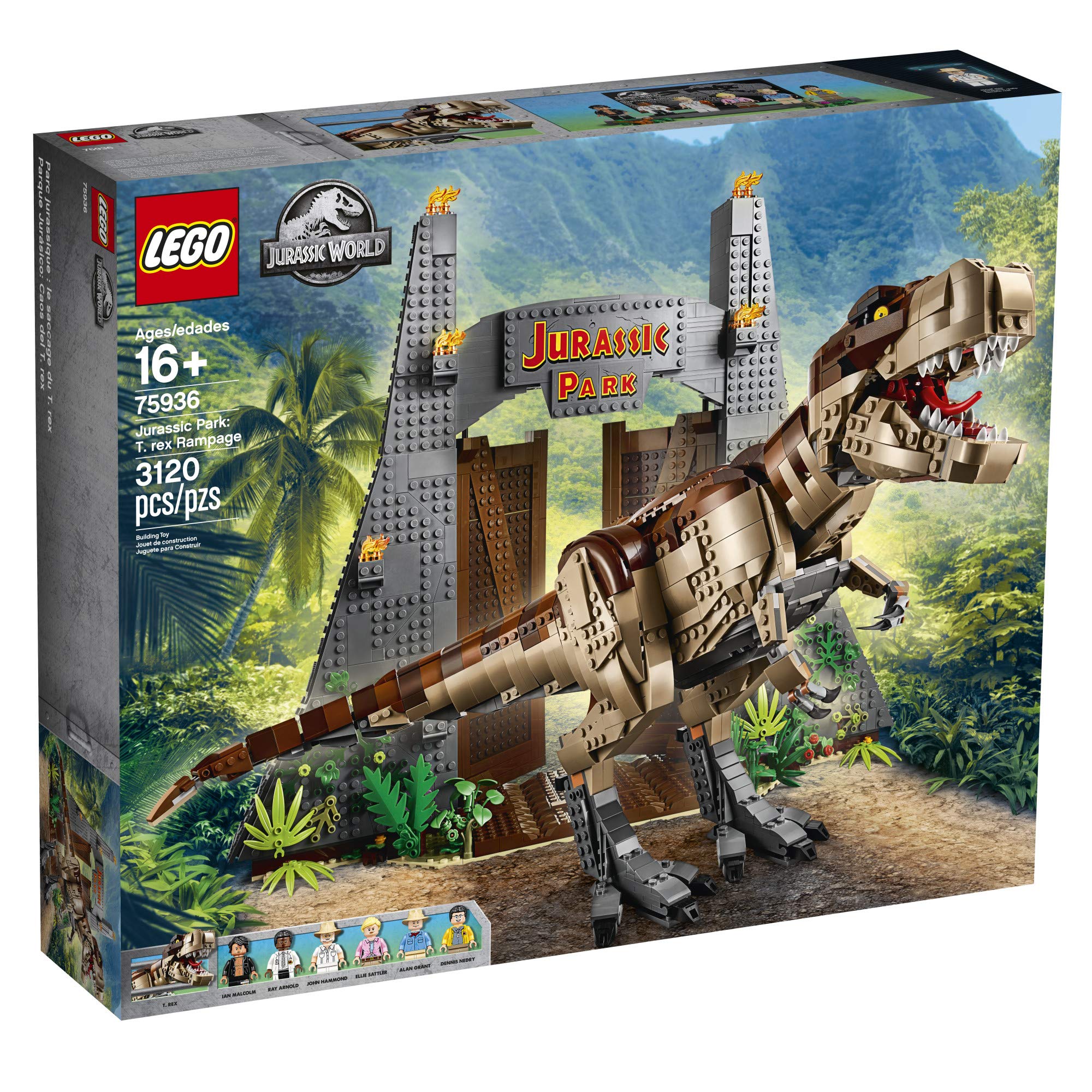 LEGO Jurassic World Jurassic Park: T. rex Rampage 75936 Building Kit (3120 Pieces)