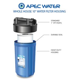 APEC Water Systems HBB-10 4.5" x 10" inch BB Whole Water Filter Housing 1 inch Inlet/Outlet