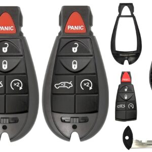 2 New Keyless Entry 5 Buttons Remote Start Car Key Fob Fobik Shell / CASE M3N5WY783X, IYZC01C for Chrysler 300 Challenger Charger Durango Grand Cherokee - (No Electronics or Chip Inside)