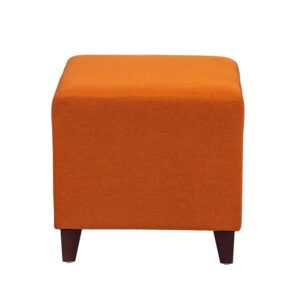 Adeco Simple British Style Cube Ottoman Footstool, 16x16x16