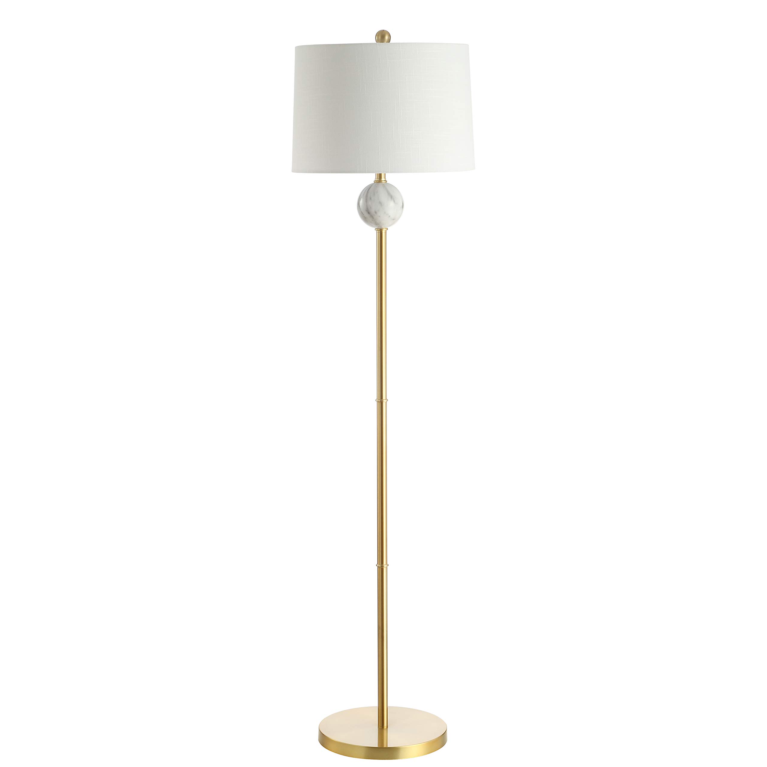 JONATHAN Y JYL1093A Vaughn 60" Modern Metal/Resin LED Floor Lamp Classic,Glam,Transitional for Bedrooms, Living Room, Office, Reading, BrassGold/White