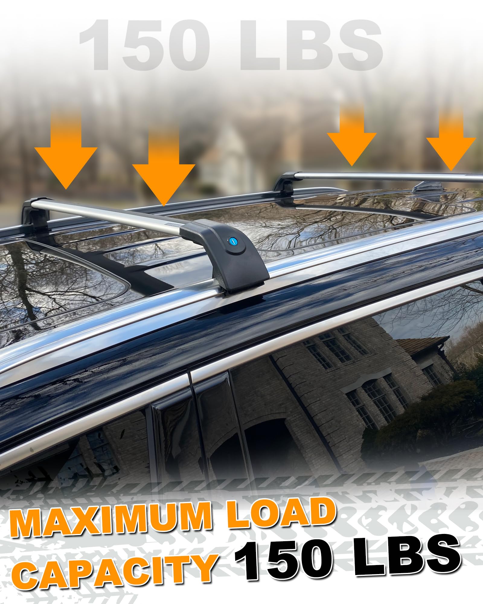 Snailfly Adjustable Cross Bars Roof Rack Luggage Carrier Fit for Ford Edge 2015-2024