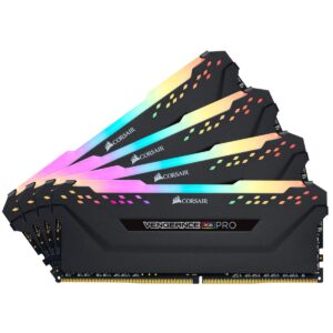 corsair vengeance rgb pro 32gb (4x8gb) ddr4 3600 (pc4-28800) c18 desktop memory – black