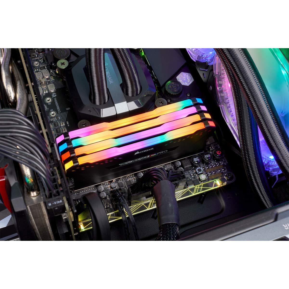 Corsair Vengeance RGB Pro 32GB (4x8GB) DDR4 3600 (PC4-28800) C18 Desktop Memory – Black