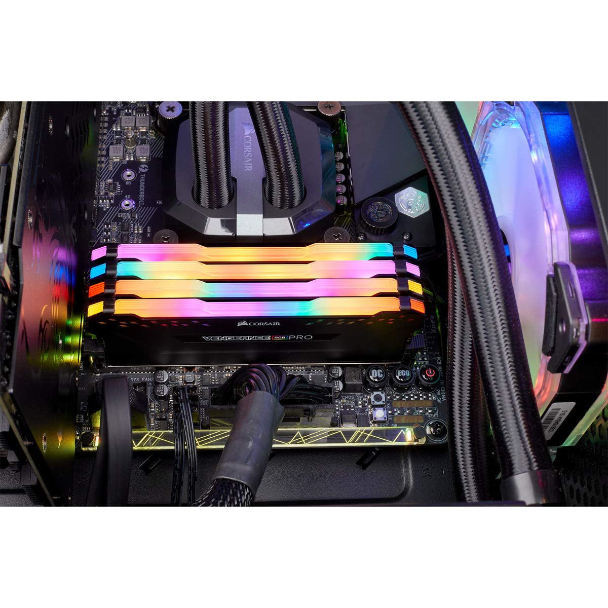 Corsair Vengeance RGB Pro 32GB (4x8GB) DDR4 3600 (PC4-28800) C18 Desktop Memory – Black