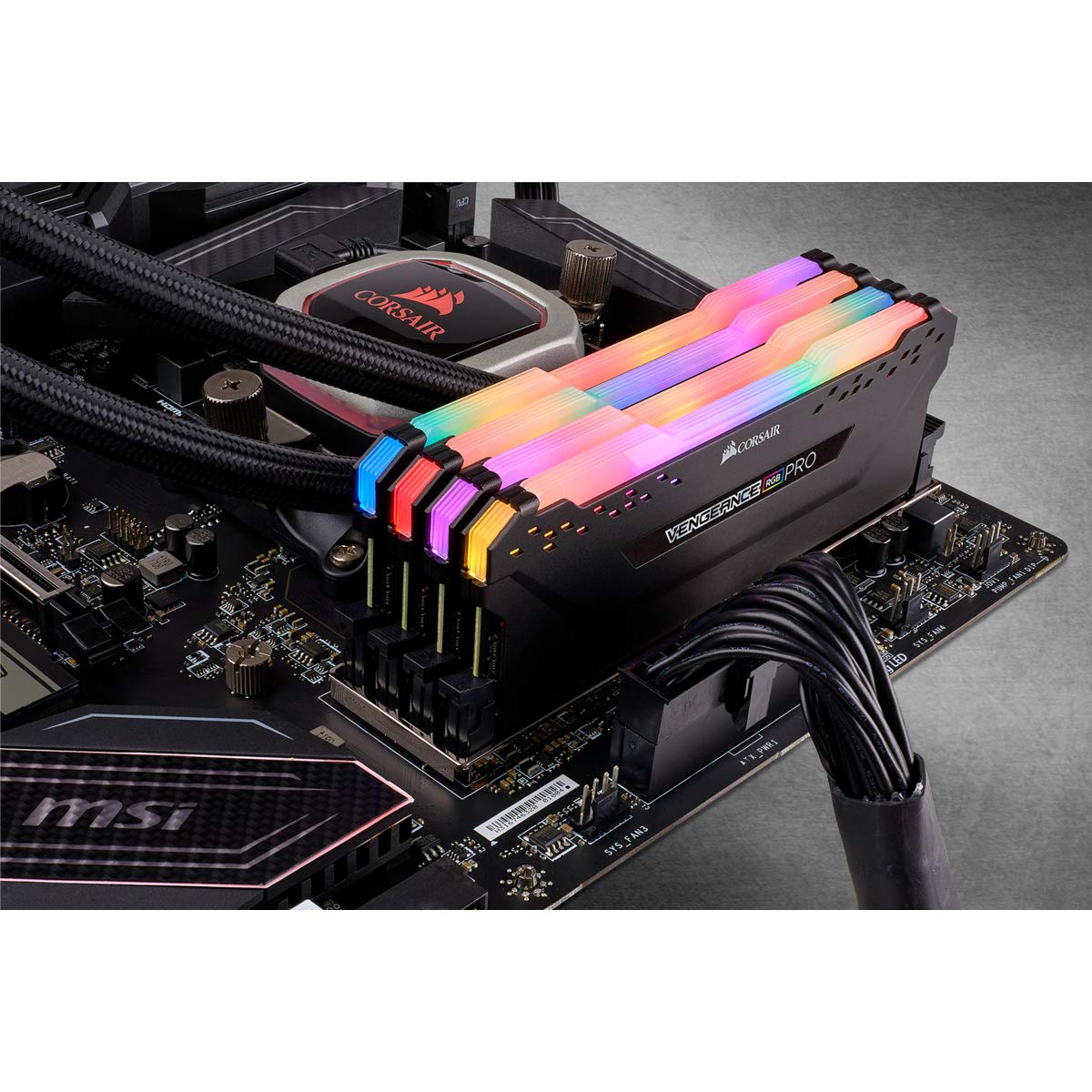 Corsair Vengeance RGB Pro 32GB (4x8GB) DDR4 3600 (PC4-28800) C18 Desktop Memory – Black