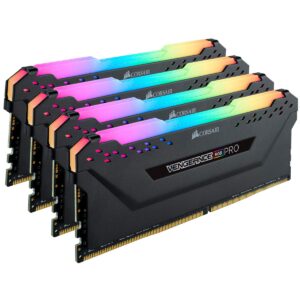 Corsair Vengeance RGB Pro 32GB (4x8GB) DDR4 3600 (PC4-28800) C18 Desktop Memory – Black