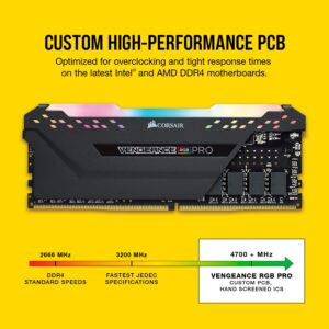 Corsair VENGEANCE RGB PRO DDR4 16GB (2x8GB) 3600MHz CL18 Intel XMP 2.0 iCUE Compatible Computer Memory - Black (CMW16GX4M2D3600C18)