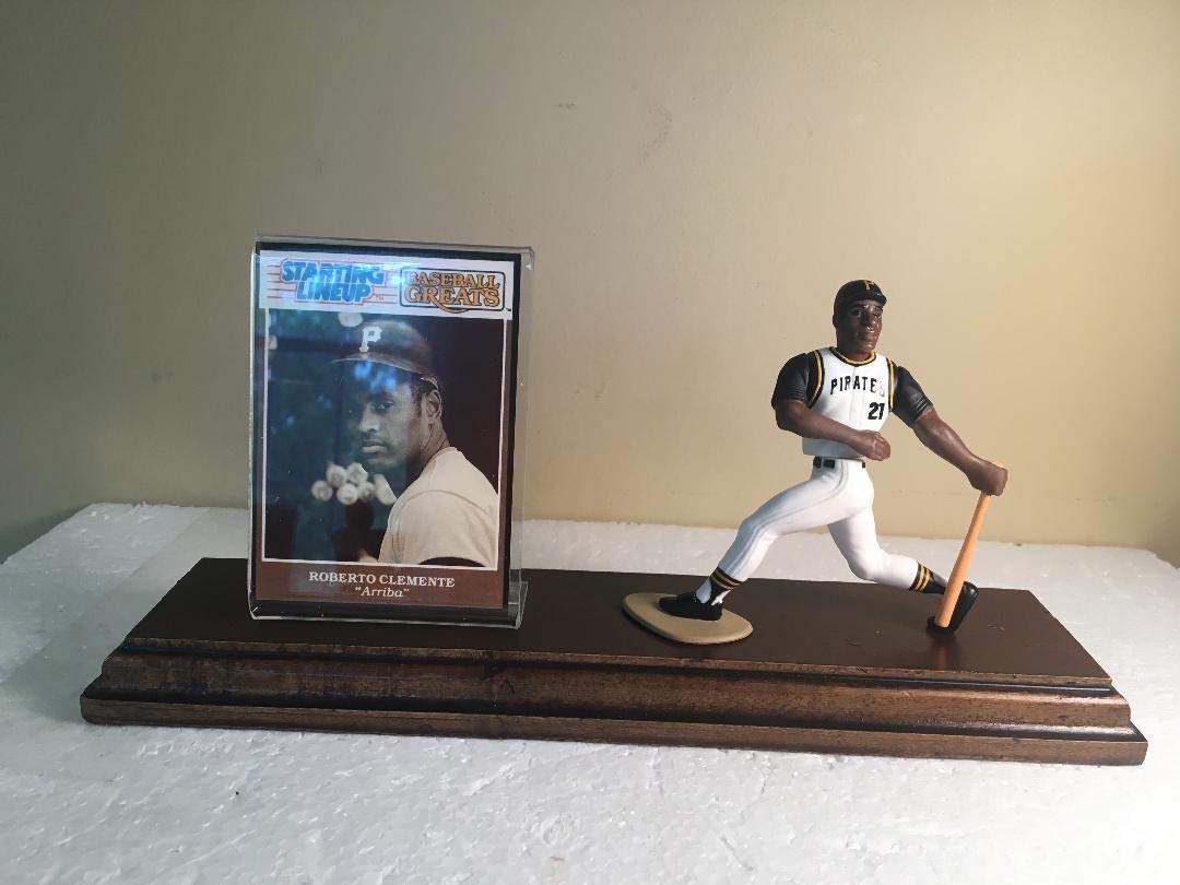 Roberto Clemente Pittsburgh Pirates Starting Lineup Figure Mounted Custom Made Wood Plaque