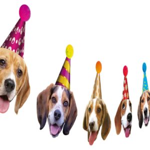 Beagle Birthday Garland, Funny Beagle Face Portrait Happy Birthday Banner, Dog Bday Party Supplies