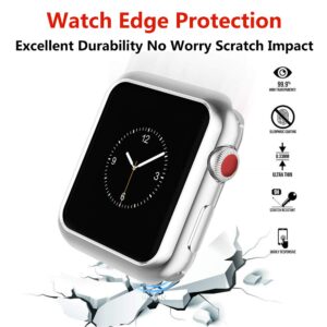 HANKN Case for Apple Watch Series 9 8 7 41mm /Series 6 5 4 SE 40mm, Plated Shiny Soft TPU Cover Iwatch Bumper [No Front Screen Protector] (Silver)