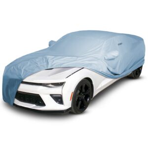 icarcover fits: [chevy camaro] 2016-2022 premium full car cover waterproof all weather resistant custom outdoor indoor sun snow storm protection form-fit padded cover with straps