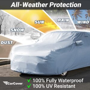 iCarCover Fits: [Chevy Camaro] 2016-2022 Premium Full Car Cover Waterproof All Weather Resistant Custom Outdoor Indoor Sun Snow Storm Protection Form-Fit Padded Cover with Straps