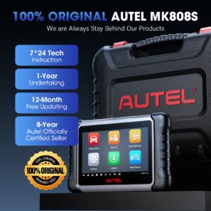 Autel Scaner MaxiCOM MK808S: 2024 Same as MX808S/MK808Z Bidirectional Scan Tool, Upgrade of MK808/MX808, 28+ Services, OE-Level All Systems Diagnostic Scanner, FCA AutoAuth Work with MV105/MV108