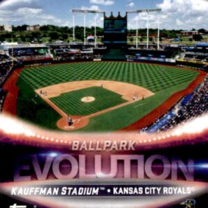 2019 Topps Evolution of Ballpark #ES-9 Municipal Stadium/Kauffman Stadium Kansas City Royals Baseball Card