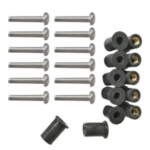 12 Pieces M4 Rubber Well Nuts with Stainless Steel Screws Kit Fit for Kayak Canoe Boat Marine Hardware Fasteners