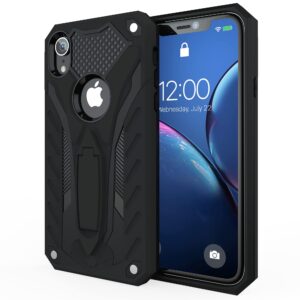 Kitoo Designed for iPhone XR Case with Kickstand, Military Grade 12ft. Drop Tested - Black