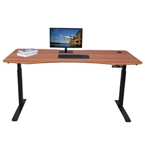 ApexDesk Elite Pro Series 60" x 27" Electric Height Adjustable Stand up Desk, Sit Stand Home Office Desk, Computer Desk - Curved Apple