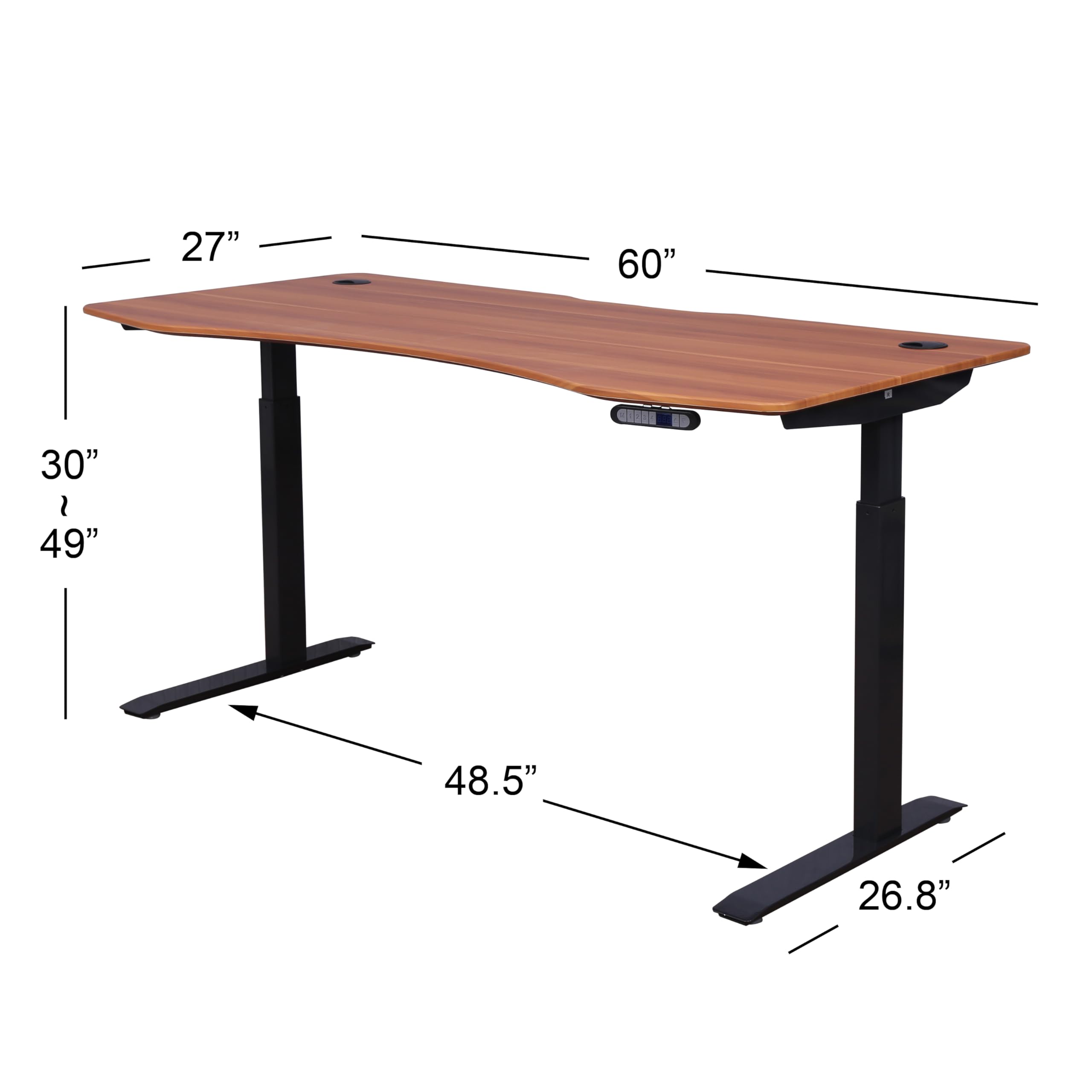 ApexDesk Elite Pro Series 60" x 27" Electric Height Adjustable Stand up Desk, Sit Stand Home Office Desk, Computer Desk - Curved Apple