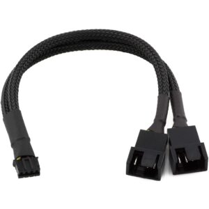 crj micro 4-pin gpu dual fan adapter cable - 6-inch (15cm), black sleeved - micro ph (2.0mm) 4-pin pwm graphics card fan adapter cable for connecting two 3-pin & 4-pin pc fans