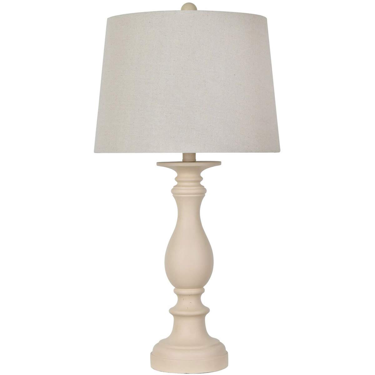 Crestview Collection Zoeigh 28 Inch Resin Distressed Antique White Finish Table Lamp for Living Room, Bedroom and Home Office