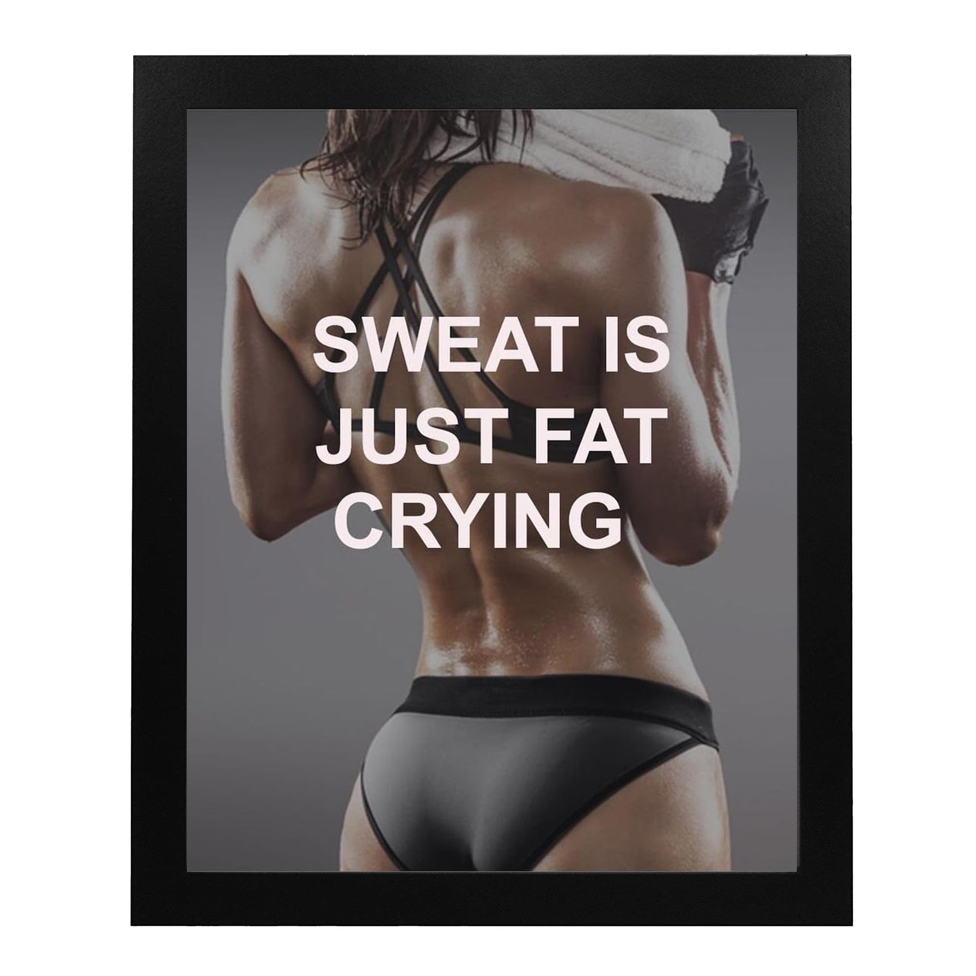 Sweat is Just Fat Crying!-Fitness Wall Art, This Funny Fitness Wall Decor Print With Typographic Design Is An Excellent Wall Decor For Home Decor, Office Decoration, & Gym Wall Decor. Unframed-8 x 10"