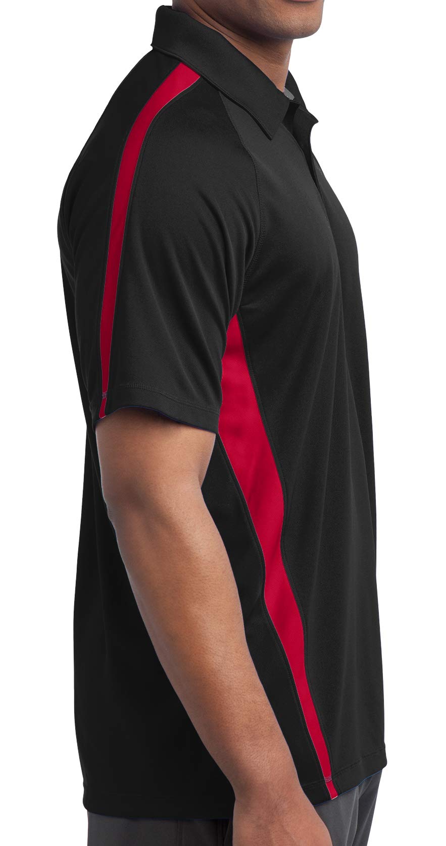 Ford Shelby Cobra Pocket Print Colorblock Polo, Black Red 4XL