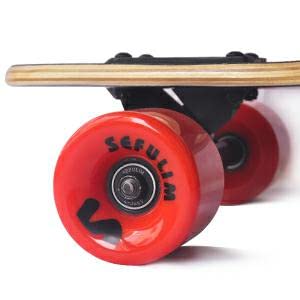 ‎Sefulim Skull Longboard Skateboard, 41 Inch Deck Complete Maple Cruiser Freestyle Longboard Skateboard for Kids Teen Boys Girls Beginners