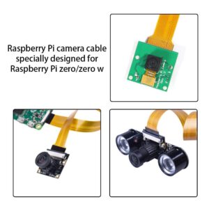 Aokin for Raspberry Pi Camera Cable, FPC Cable Ribbon Flex Extension Cable 15 Pin 22 Pin for Raspberry Pi Zero or Zero W, Octoprint Octopi Webcam, Monitor 3D Printer, etc, 30cm/11.81in, 1 Pcs