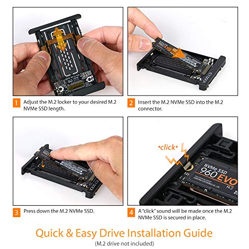 ICY DOCK M.2 PCIe 3.0/4.0 NVMe SSD to 2.5" U.2 SSD Converter / Mounting Adapter with Heatsink | EZConvert MB705M2P-B