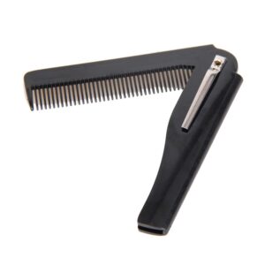 haixclvye beard brush for men - men folding beard comb mustache styling shaper beauty hairdressing tool black