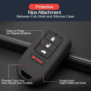 INFIPAR 2pcs Compatible with Honda Accord Civic CR-V HR-V Pilot CR-Z Fit Ridgeline Crosstour Odyssey Insight Key Fob Cover Case Key Chain Protector Keyless Remote Jacket