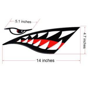 TENSPAL Shark Teeth Mouth Decals Sticker Kayak Boat Fishing Canoe Graphics Car Truck Reflective Graphics Accessories 2 Pcs