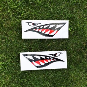 TENSPAL Shark Teeth Mouth Decals Sticker Kayak Boat Fishing Canoe Graphics Car Truck Reflective Graphics Accessories 2 Pcs