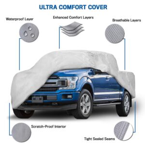 Motor Trend T-800 Truck Cover for Ford F-150 2001-2019 Super Crew/Cab Short Bed Custom Fit All Weather Waterproof Pickup Protection