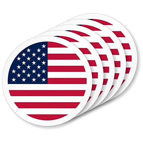 SmartSign "US Flag" Pack of 5 Hard Hat Labels | Retro-Reflective, 2" Circle