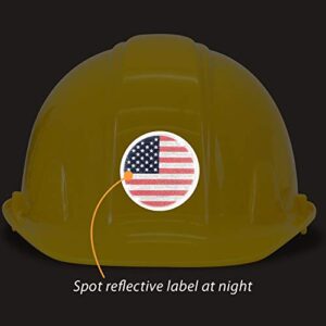 SmartSign "US Flag" Pack of 5 Hard Hat Labels | Retro-Reflective, 2" Circle
