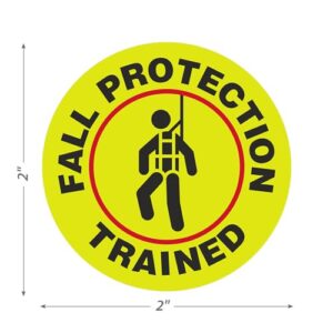 SmartSign "Fall Protection Trained" Pack of 5 Hard Hat Labels | Retro-Reflective, 2" Circle