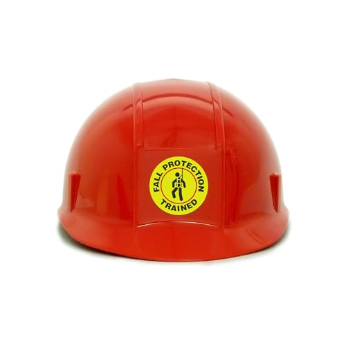 SmartSign "Fall Protection Trained" Pack of 5 Hard Hat Labels | Retro-Reflective, 2" Circle